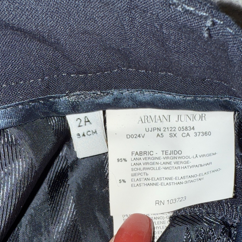 Armani Junior Classic Black Trousers - Picture 3 of 4